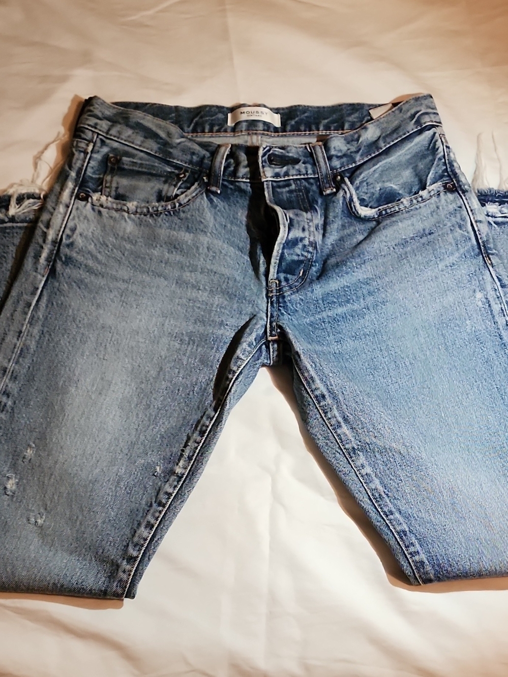 MOUSSY VINTAGE Distressed Straight Leg Jeans Made in Japan